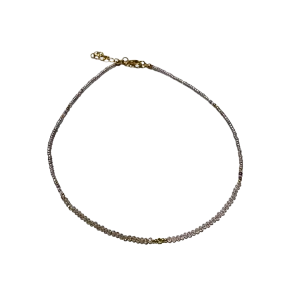 Beaded Charm Necklace - Purple