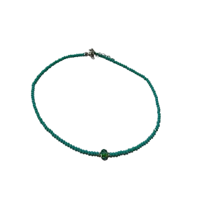 Beaded Charm Necklace - Blue