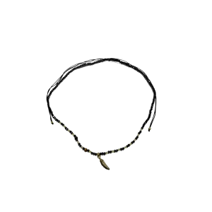 Beaded Charm Necklace Pen charm - Black