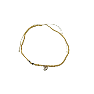 Beaded Charm Necklace Eye charm - Yellow