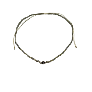 Beaded Charm Necklace - Gray