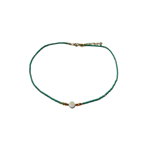 Beaded Charm Necklace - Blue