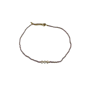 Beaded Charm Necklace - Pink