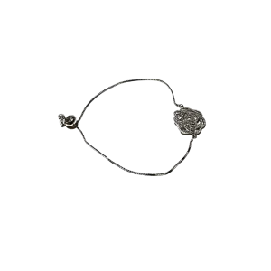 Silver Adjustable Bracelet Flower charm - Silver