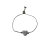 Silver Adjustable Bracelet Heart charm - Silver
