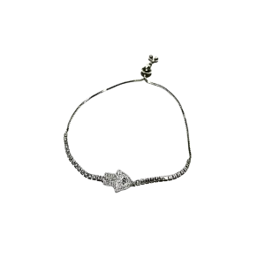 Silver Adjustable Bracelet Hamsa charm - Silver