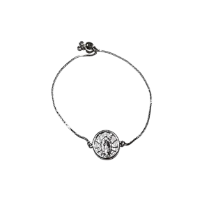 Silver Adjustable Bracelet Guadalupe charm - Silver
