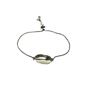 Silver Adjustable Bracelet Shell charm - Silver