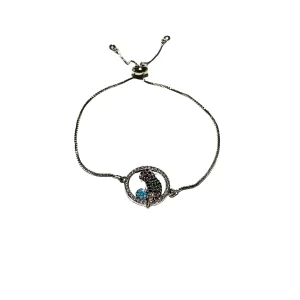 Silver Adjustable Bracelet Bird charm - Silver