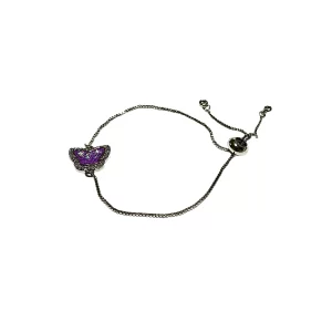 Silver Adjustable Bracelet Butterfly charm - Silver