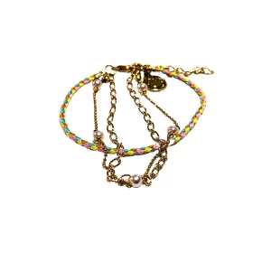 Chain Bracelet - Gold, Pink, Blue, Multicolor