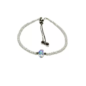 Metal Brass Adjustable Bracelet - White