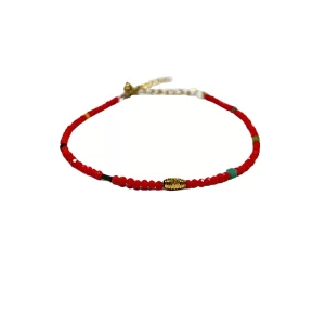 Smooth Stone Bracelet - Red